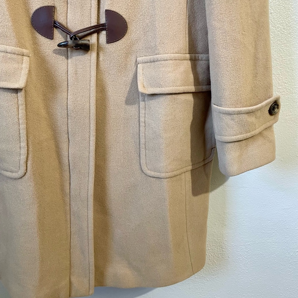 VTG Lauren Ralph Lauren Wool Cashmere Toggle Duffle Coat Womens Sz 12 Hooded Lng - Picture 13 of 16